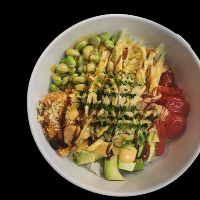 Spicy Salmon Poke Bowl.