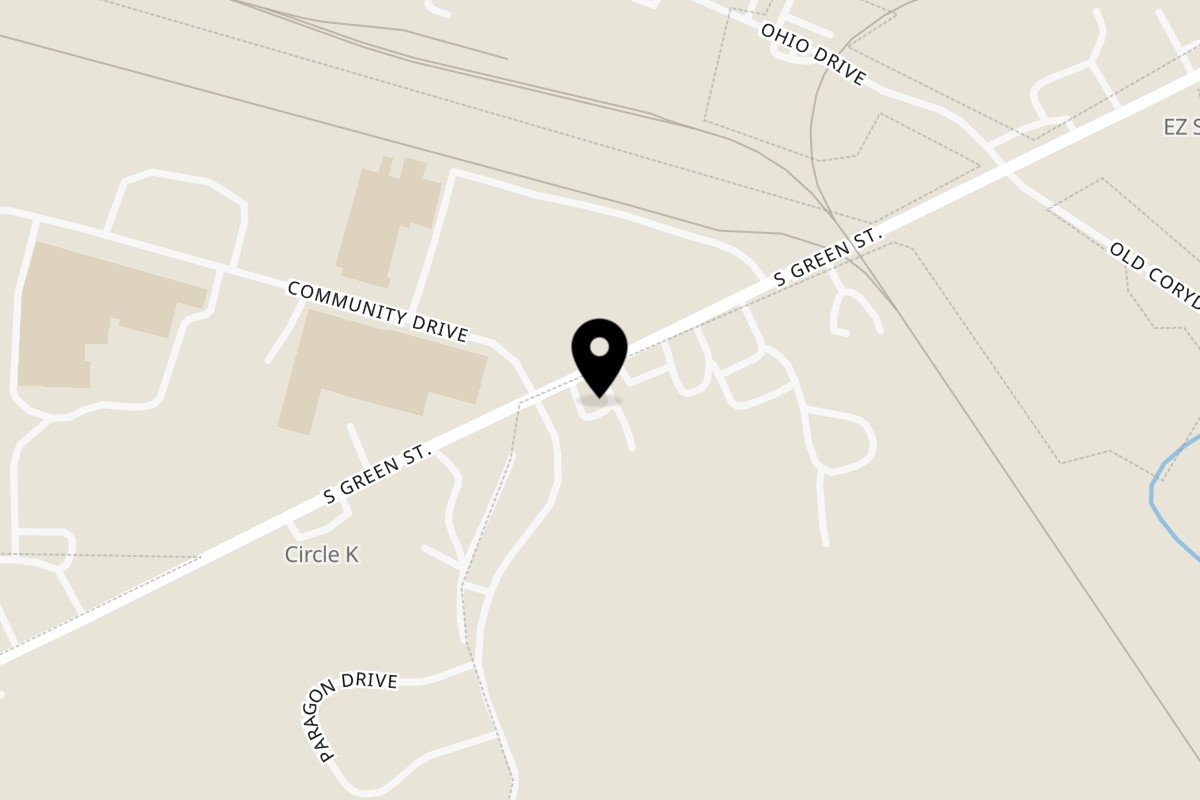 Map showing the location of Crust and Roll Pizza&Sushi on 2278 S Green St in Henderson